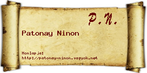 Patonay Ninon névjegykártya